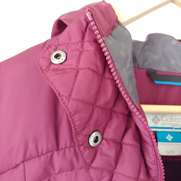 Columbia Girls Snow Escape Hooded Winter Down Puffer Long Jacket Size 14 / 16 - Picture 13 of 16